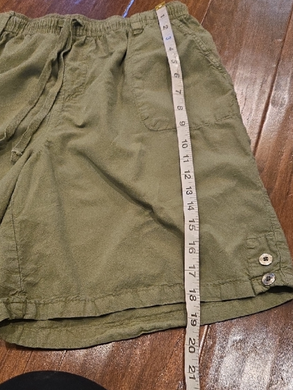 Karen Scott  Olive Green Drawstring Shorts - Picture 7 of 8